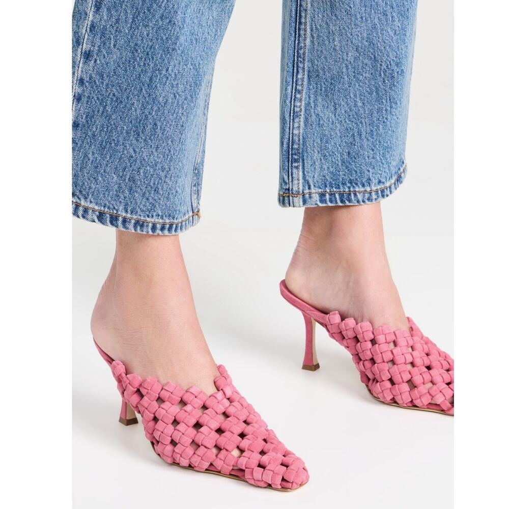 New A.W.A.K.E Mode Regina Weaved Mule in Pink Suede Women's Size EU 39 - Picture 1 of 12